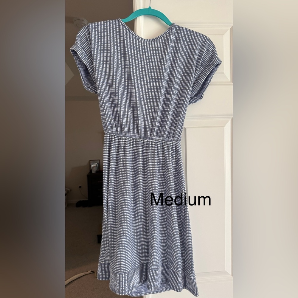Elegant Blue and White Women's Dress